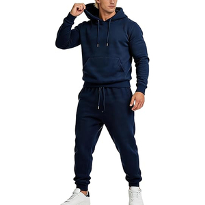 Men Casual Jogger <b>Set</b> Full Zip Hooded Jacket and Sweatpants Athletic Fitness Sportswear Daily Outfit - Product Image 1