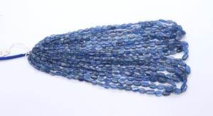 ลูกปัดคิยาไนต์ทรงรีเรียบขนาด 5x7-7x9 มม. ลูกปัดพลอยคิยาไนต์ 17 นิ้ว ลูกปัดคิยาไนต์ทรงรีธรรมชาติ ลูกปัดคิยาไนต์สีน้ำเงิน - Product Image 2