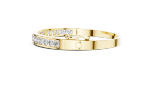 Lab Grown Diamond 3.50 CTW 18K Solid <b>Gold</b> <b>Bangle</b> Bracelet Round Diamond Channel <b>Set</b> Bracelet DEF VVS VS Fine Bridal Jewelry Gift - Product Image 5