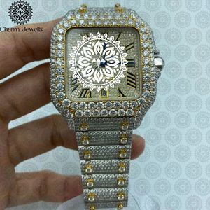 Charm Jewells Luxury Stainless Steel Square <b>Watch</b> 38mm Analog Quartz <b>Diamond</b> Encrusted Women's Fashion - Product Image 1