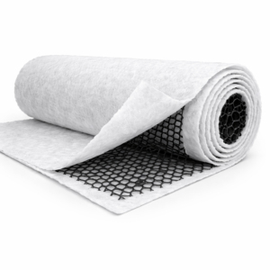 Couche de drainage géocomposite non tissé en HDPE |   Composite géogrille + géotextile |   Système de drainage des fondations et des décharges industrielles - Product Image 1