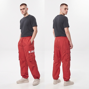Wholesale <b>Men</b> Embroidered Logo Windbreaker Cargo Pant 100% <b>Nylon</b> Quick Dry Hiking Baggy <b>Joggers</b> <b>Men</b> Rain Wear Waterproof Pants - Product Image 4