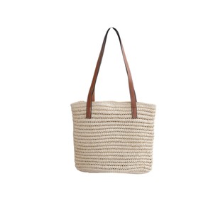 Chic Summer <b>Accessory</b> featuring a Natural yarn bag Woven Tote perfect for <b>beach</b> and daily vacation style - Product Image 1