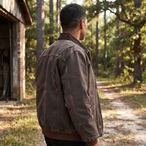 Veste décontractée unisexe en toile coupe-vent, style américain, fermeture éclair, printemps automne, veste d'extérieur - Product Image 5