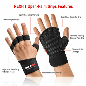 Guantes de Levantamiento de Pesas REXFIT SPORTS para Hombre y Mujer, Guantes de Gimnasio con Soporte para Muñeca, Entrenamiento, Fitness - Product Image 5