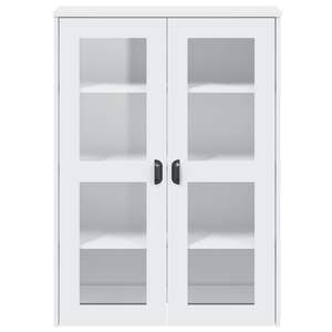 Mueble Superior para Aparador, Blanco, de Madera Sintética y Plástico, con Vidrio Templado, Vitrinas y Armarios para Vajilla - Product Image 6