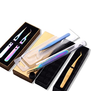 Juego de Pinzas para Pestañas de Lujo con Empaque de Caja Personalizada, Pinzas Antiestáticas para Uso en Salón, Proveedor Mayorista de Marca Privada - Product Image 1