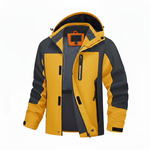 Veste d'hiver isolée en softshell pour homme, personnalisée, imperméable, coupe-vent, en polaire, séchage rapide, fermeture éclair, col roulé, manches longues - Product Image 2