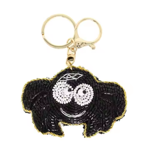 Festival Embroidery Beaded Keychains Handmade Seed Beads Embroidery Keychain Gift with Accept Custom Design - Product Image 3