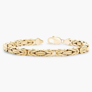 Pulsera de Cadena Bizantina de 8 Pulgadas en Oro Amarillo - Product Image 3