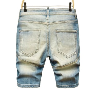 Short en jean taille haute pour homme avec coupe ample lavage authentique Nouveau style parfait pour short en jean rétro ou streetwear pour homme - Product Image 2