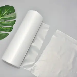 Clear White HDPE Plastic Produce Bags On Roll Logo Print Supermarket Poly Bags
