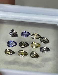 Lote de tanzanita natural facetada sin calentar de 3x5 mm. Tanzanita suelta con corte de pera. - Product Image 1