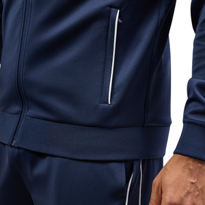 Ensemble de survêtement décontracté bleu marine pour homme avec fermeture éclair intégrale, idéal pour la gym, le sport, le streetwear et les activités hivernales - Product Image 4