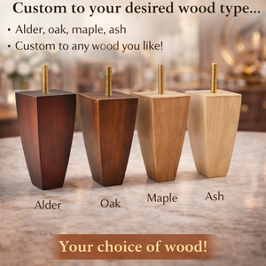 Tall Tapered Solid Wood Sofa Leg Elegant Square <b>Furniture</b> Feet Replacement for Couch Cabinet Bed Custom Finish Living Room - Product Image 2