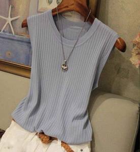 Gilet sans manches décontracté pour femme, tricoté à la main, 100 % coton, à porter en dessus ou en dessous - Product Image 5