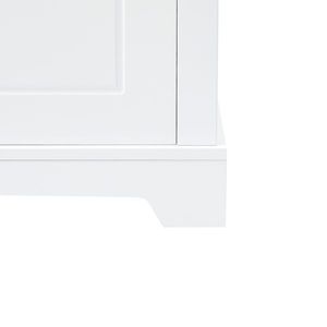 Modern <b>Tall</b> Freestanding Bathroom Storage <b>Cabinet</b> with Two Adjustable Doors MDF Board Door Shelve Design - Product Image 4