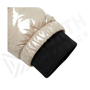 Hooded Quilted Waterproof <b>Bubble</b> Jacket Black Full Sleeve Winter Windproof Cotton Shell Knitted Fabric Polyester Filling Stand - Product Image 6