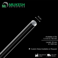Barre ronde solide en acrylique coulé transparent de 16 mm, résistante aux UV, pour présentoirs, trophées, mécanique - Mukesh Enterprise India