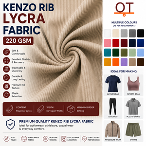 Tissu en molleton Kenzo 280 GSM 100% coton, écologique, poids moyen, extensible et doux, idéal pour les vêtements de sport et les tenues décontractées - Product Image 1