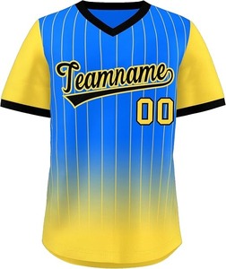 Maillot de baseball personnalisé à col en V, chemises de sport à rayures style hip-hop, nom et numéro personnalisés pour hommes/femmes/jeunes - Product Image 5