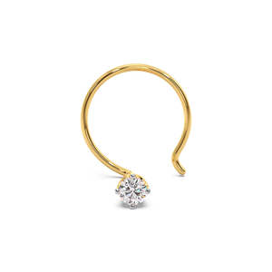 Pendientes de Oro Amarillo con Diamantes, Corte Brillante Redondo, Engaste de Garra, Minimalistas, Unisex, para Uso Diario - Product Image 1