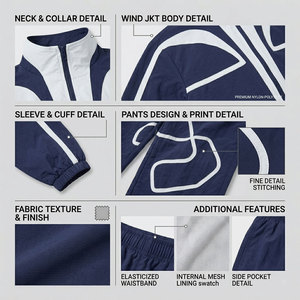 Ensemble de survêtement 2 pièces pour femme, bleu marine uni, à capuche, manches longues, coupe ample, style sportif brodé, toutes saisons, 100 % coton - Product Image 6
