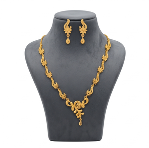 สร้อยคอทองแดงชุบทองสำหรับผู้หญิง ปรับความยาวได้ สไตล์คลาสสิก เหมาะสำหรับงานแต่งงาน ผลิตจากออริสซา - Product Image 1