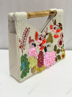 Sac à main perlé artisanal à motif uni pour l'été et l'automne, sac de villégiature, vente en gros, OEM, export, marque privée