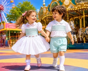 Conjunto de Vestido para Niñas, 100% Algodón Suave, Diseño Personalizado, Bordado e Impreso, ODM Disponible, Hecho en Vietnam, Vestido con Bordado a Mano - Product Image 5