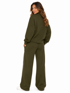 Conjunto Deportivo Casual de Moda para Mujer al por Mayor con Logotipo Personalizado, de Alta Calidad, con Pantalones Cortos con Cremallera y Sudadera con Cremallera de Cuarto - Product Image 4
