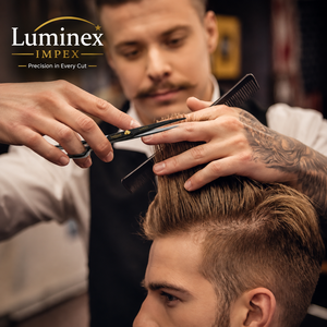 Ciseaux droits pour gauchers NYBL-55 de 5,5 pouces, JAPON, acier 440C, tranchants, dureté 58-59HRC, manche en acier inoxydable, ciseaux de barbier, cheveux, 28 - Product Image 6