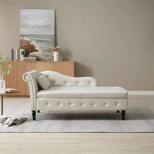 Banc de rangement moderne pliable avec couvercle relevable et structure en acier pour chaise longue, salon, chambre à coucher, hôtel - Product Image 1