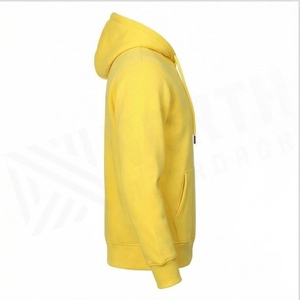 North Approach <b>Men's</b> Yellow Hooded Sweatshirt Regular Fit Cotton Fleece Casual Autumn Hoodie With Front Pocket - Product Image 3