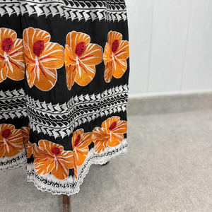Jupe longue maxi noire brodée florale ethnique pour femme, motif tribal bohème, taille haute, style robe trapèze d'été, vente en gros - Product Image 6