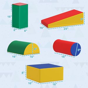Set di 5 Pezzi Assortiti per Arrampicata e Gioco al Coperto, Struttura per Attività e Gattonamento - Product Image 3