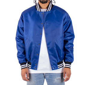 Custom Logo <b>Light</b> Sports Satin Bomber <b>Jacket</b> for <b>Men</b> Factory's Winter Varsity Baseball Letterman Silk <b>Jacket</b> - Product Image 1