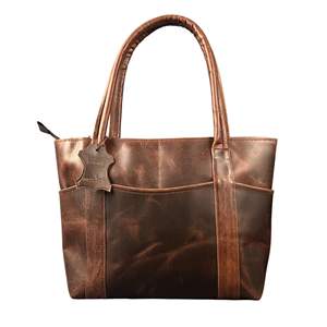 Bolso de Mano Madosh para Mujer, de Cuero Genuino Marrón, Resistente, para Portátil, Estilo Bandolera, Clutch, Ligero, Vintage, con Dos Cierres - Product Image 1