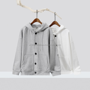 Winter Custom Heavyweight 400g Zip Collar Fleece Hoodies Full Zip Up Oversized Hoodies - Product Image 4