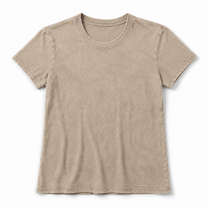 T-shirt vintage délavé pour femme en coton doux, col rond, coupe décontractée oversize, teint en pièce, idéal pour le streetwear - Product Image 3