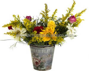 Jardinière de jardin imprimée galvanisée en métal personnalisé Seau à fleurs pour jardin intérieur et extérieur - Product Image 2