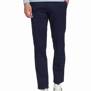 Pantalones Chinos Azul Marino Premium para Hombre, Corte Slim Fit, Sarga de Algodón, Estilo Casual de Negocios - Product Image 2