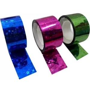 Ruban adhésif décoratif holographique coloré en vrac pour l'artisanat, l'emballage cadeau et la décoration créative, ruban multicolore - Product Image 2