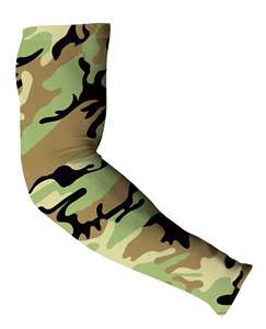 Manchon de cyclisme imprimé camouflage avec étoiles orange, protection anti-UV, taille adulte unisexe - Product Image 1