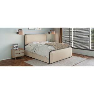 Modern Heavy Duty Metal <b>Bed</b> <b>Frame</b> <b>with</b> Curved Upholstered Headboard & Footboard 4 Storage <b>Drawers</b> <b>King</b> <b>Size</b> - Product Image 3