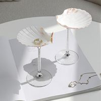 Verres à vin en coquille de conque naturelle faits à la main, élégants gobelets à cocktail Martini pour mariage à la plage, cadeau, verres à vin en coquillage