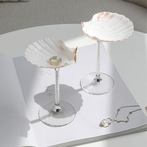 Verres à vin en coquille de conque naturelle faits à la main, élégants gobelets à cocktail Martini pour mariage à la plage, cadeau, verres à vin en coquillage - Product Image 5