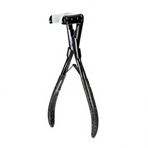 1 Pieza de Micro Anillos Negros de 5*3*3mm del Mismo Color de Silicona para Extensiones de Cabello con Cinta Adhesiva, Incluye Alicates de Acero Inoxidable - Product Image 1