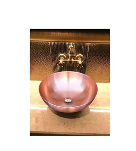 Lavabo de Cobre Contemporáneo, Elegante Lavabo de Baño, Lavabo Decorativo Hecho a Mano, Accesorio Metálico Decorativo, Diseño de Primera Calidad - Product Image 6