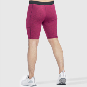 Custom Logo Stretchable Lightweight Running Sport Gym Fitness Half Tights Athletic Sweat <b>Compression</b> <b>Men</b> <b>Shorts</b> With Pockets - Product Image 2